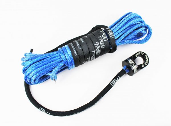 3/8 x 100 ft. Blue Synthetic Winch Rope with Safety Thimble II