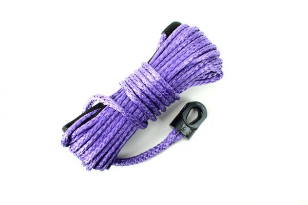 1/4 x 50 ft. Synthetic Winch Rope – 9,000 lbs. Breaking Strength – Replacement Winch Rope for ATV & UTV Winches Up to 5,000 lbs. (Color: Purple)