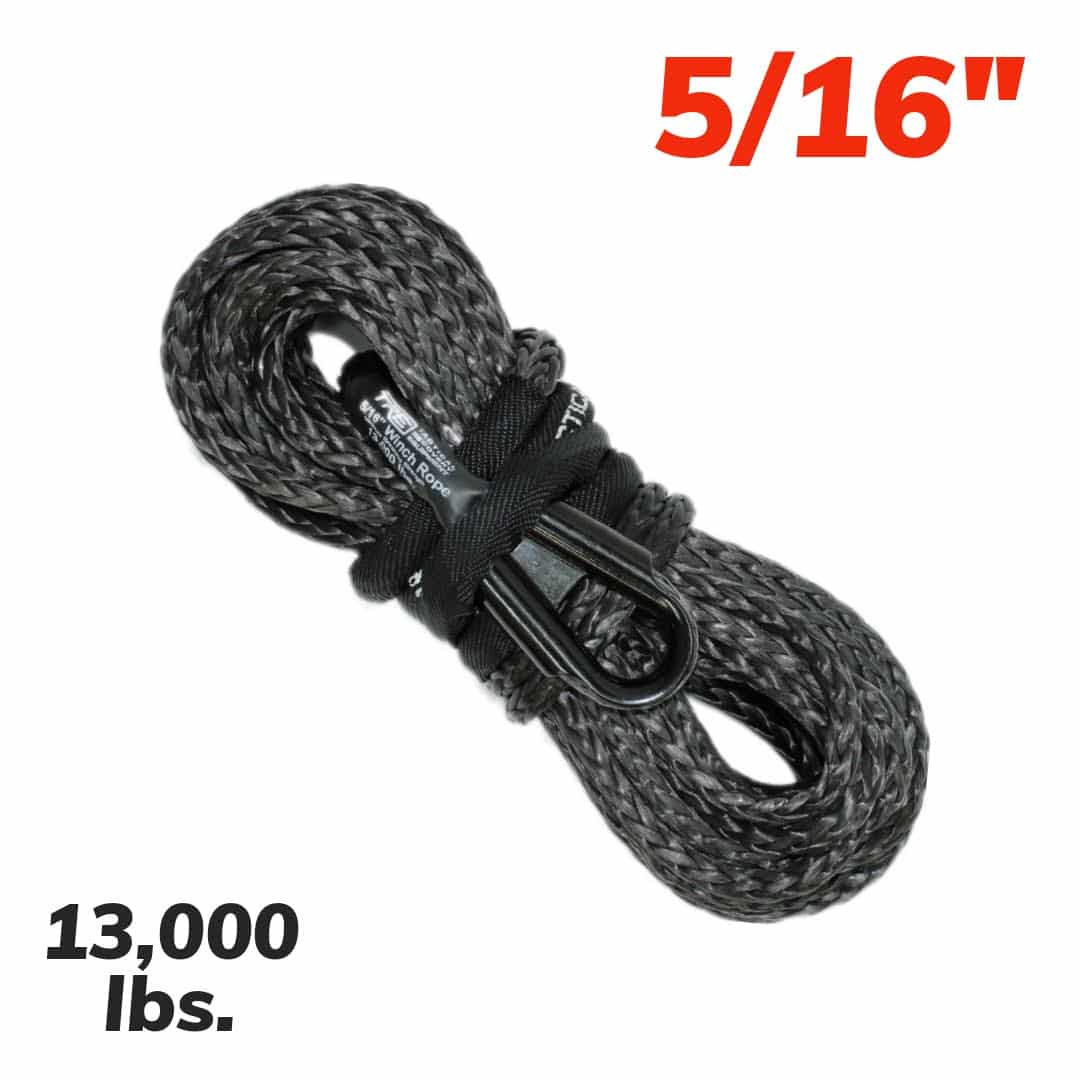 5/16 Synthetic Winch Rope – 13,000 lb. Breaking Strength – Replacement  Winch Rope for 5,000 lb. to 9,000 lb. Winches - orange-winch-rope / 50-ft