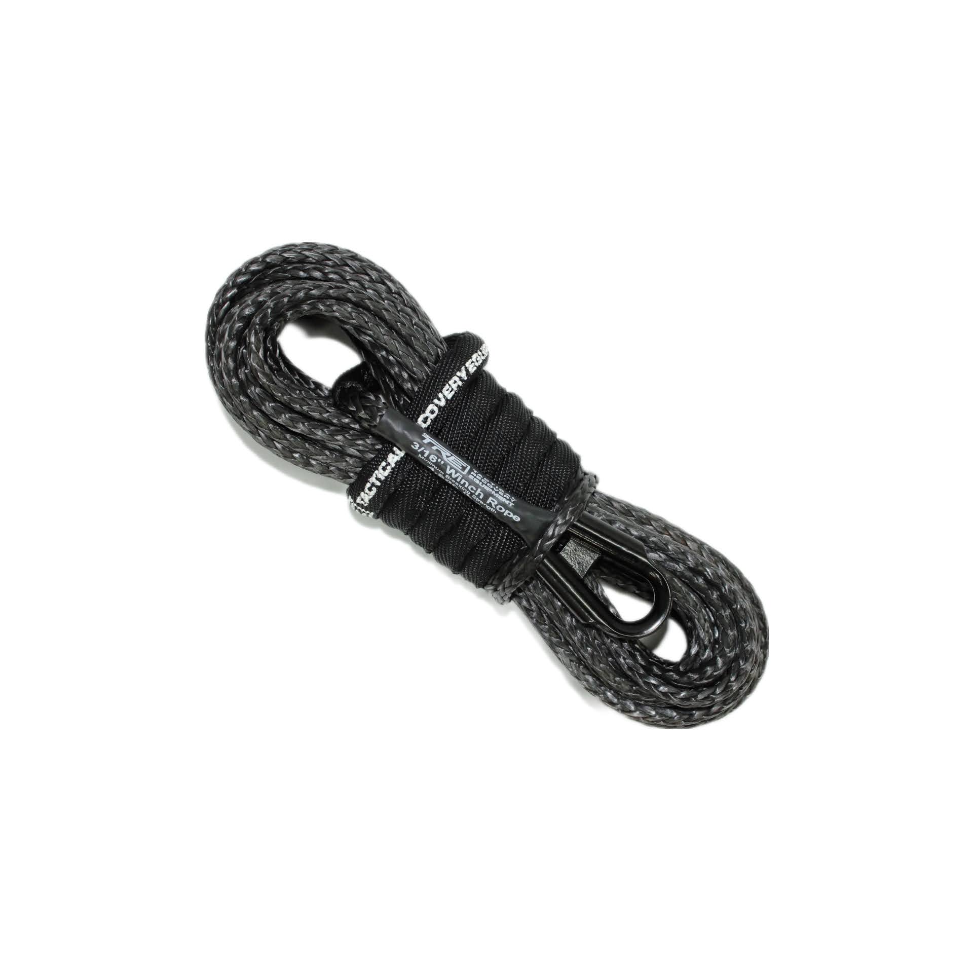 3/16 x 50 ft. Black Synthetic Winch Rope – 4,800 lbs. Breaking Strength (Winch Rope Color: Black, Winch Rope Length: 50 ft.)