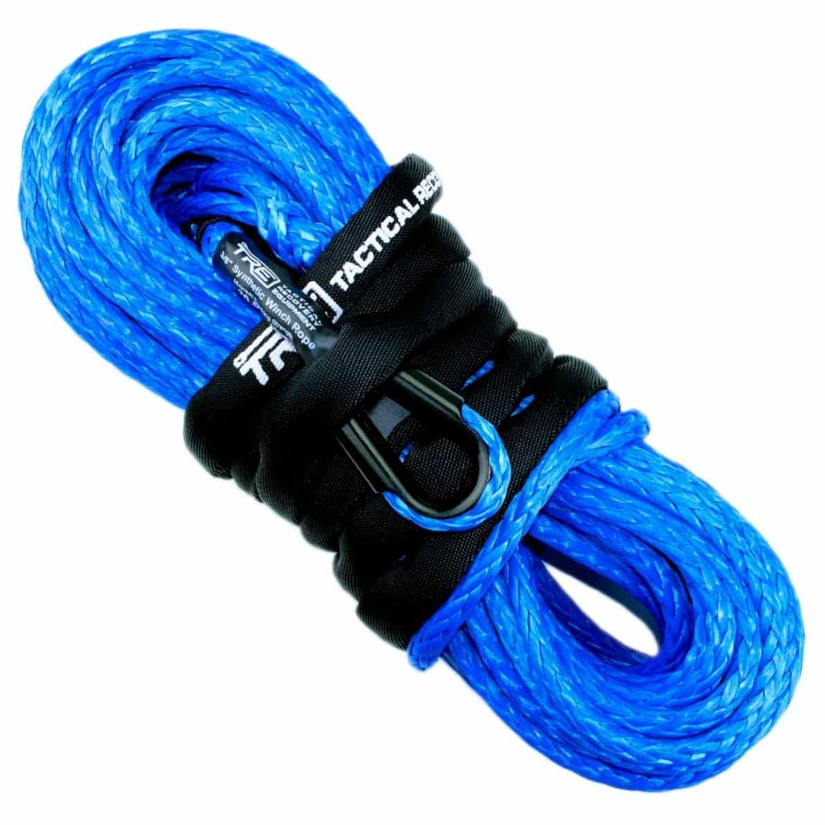 BILLET4X4 U.S. Made 5/16 Inch X 50 Ft. AMSTEEL Blue Winch Rope Extension (13,700lb Strength) (4X4 Vehicle Recovery